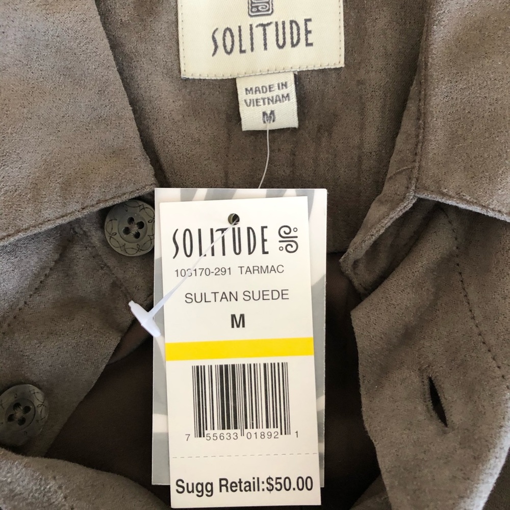 Solitude Men’s Micro Suede Button Down Shirt - Picture 5 of 5